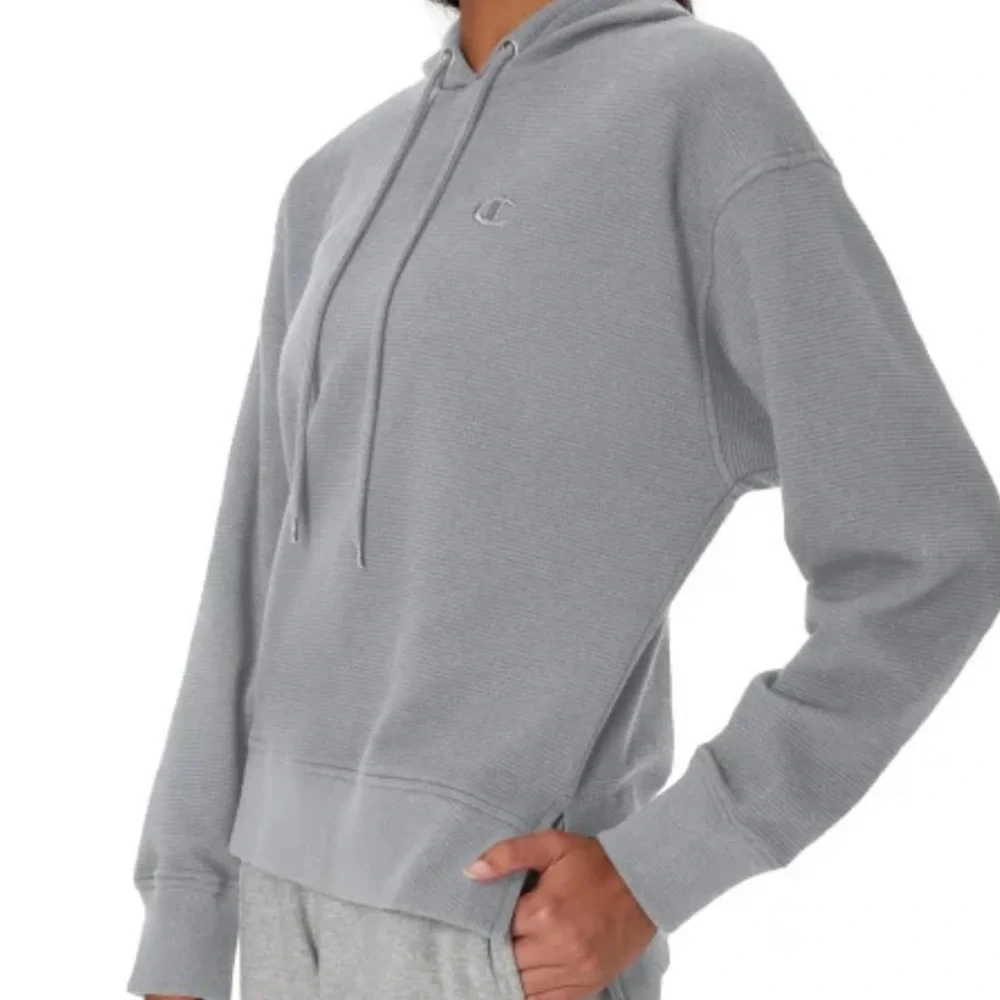 CHAMPION Women's Gray Hoodie Sweater - Picture 3 of 8